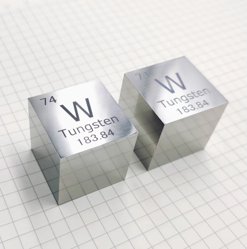 

99.95% High Purity Tungsten Metal Mirror polished Iron Element Cube 25.4mm Metal Density Cubes Carved Element Periodic Table Cub