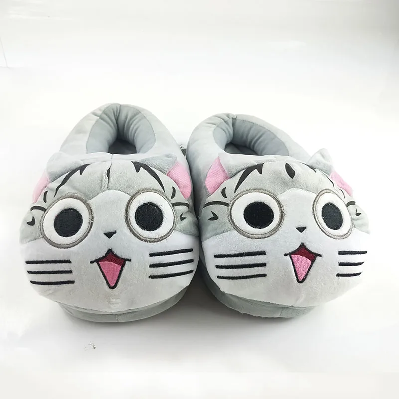 cat 28 см; серия аниме; Плюшевые тапочки; Bulbasaur Charmander; зимняя теплая Домашняя обувь для взрослых - Цвет: cat