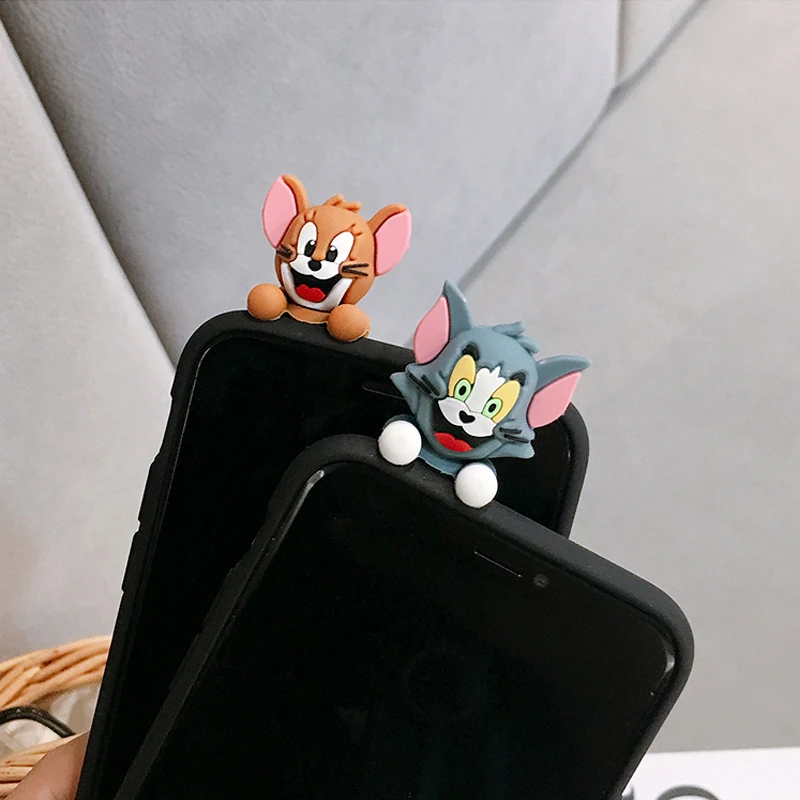 Забавный 3D Том и Джерри мягкий чехол для телефона ТПУ Силиконовый протектор samsung