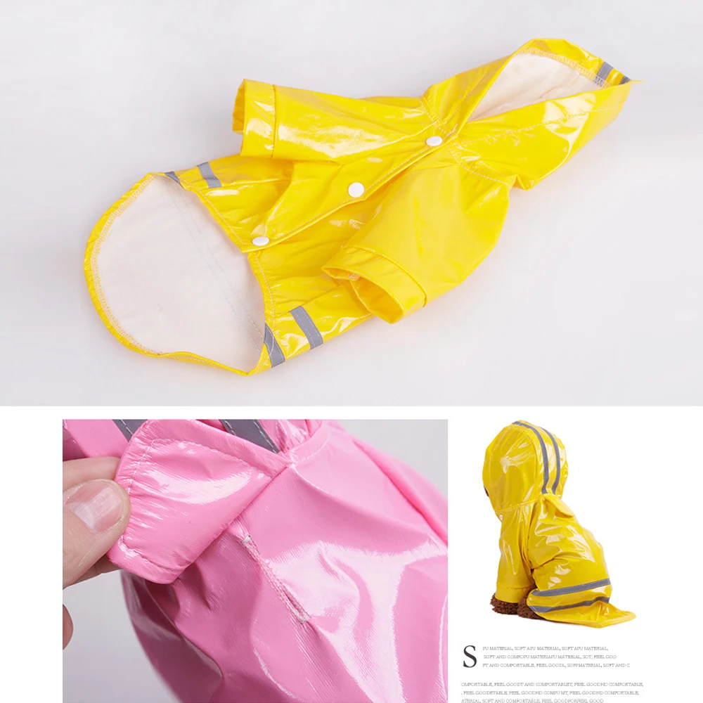 Дождевик из ПУ кожи для домашних животных светоотражающая одежда маленьких и