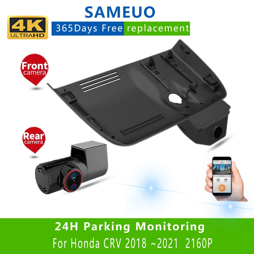 Dash cam front and rear camera recorder 2160P car dvr hidden dashcam WiFi Video Recorder for Honda CRV 2018 to 2019 2021