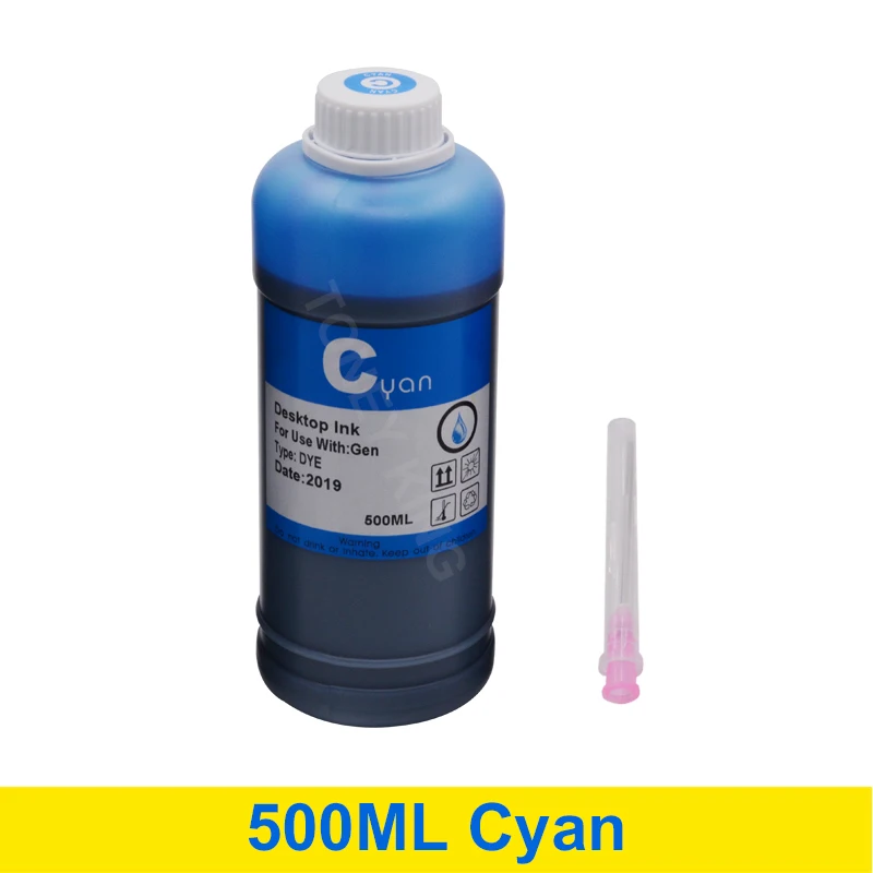 Cyan Toney universal(король 500 мл флакон принтер чернила для заправки комплекты для HP 123 122 121 302 304 300 650 652 21 22 140 141 901 350 XL чернильные картриджи - Цвет: Cyan