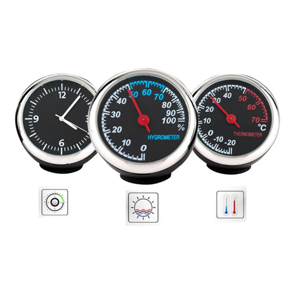 Round Shape Car Automobile Digital Clock Auto Watch/Thermometer/Hygrometer Interior Decoration Ornament Styling | Автомобили и