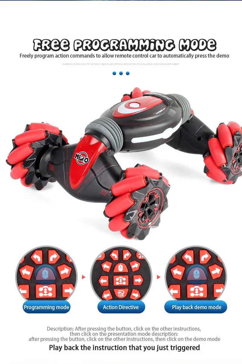 Remote Control Stunt Car Gesture Induction Twisting Off-Road Vehicle Light Music Drift Dancing Side Driving RC Toy Gift for Kids