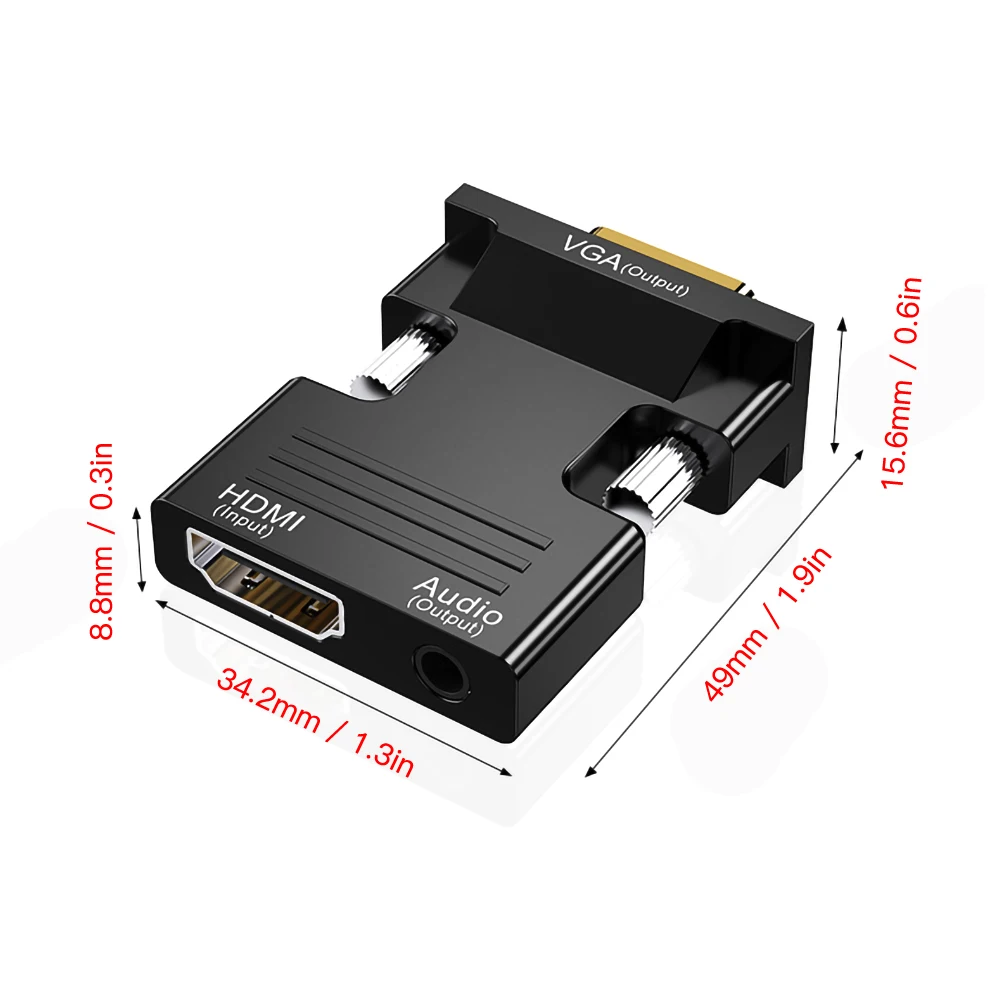Адаптер-преобразователь цифрового сигнала в аналоговый 1080P HDMI VGA | Электроника