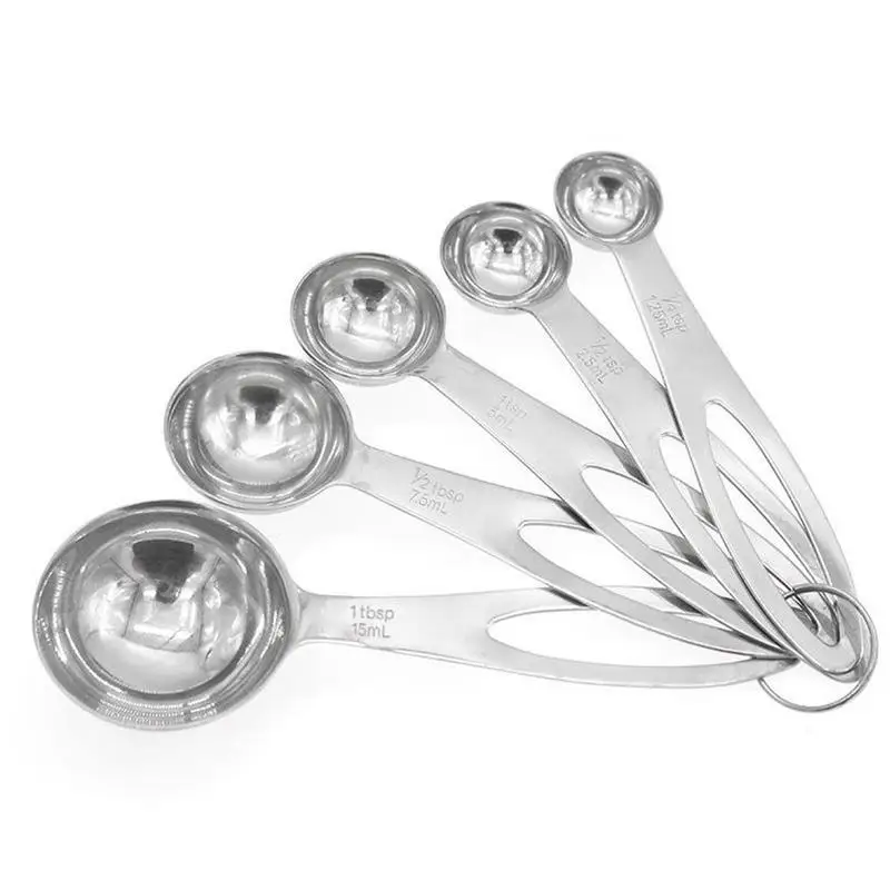Набор из 5 стальных мерных ложек кухонный инструмент для выпечки мерная ложка