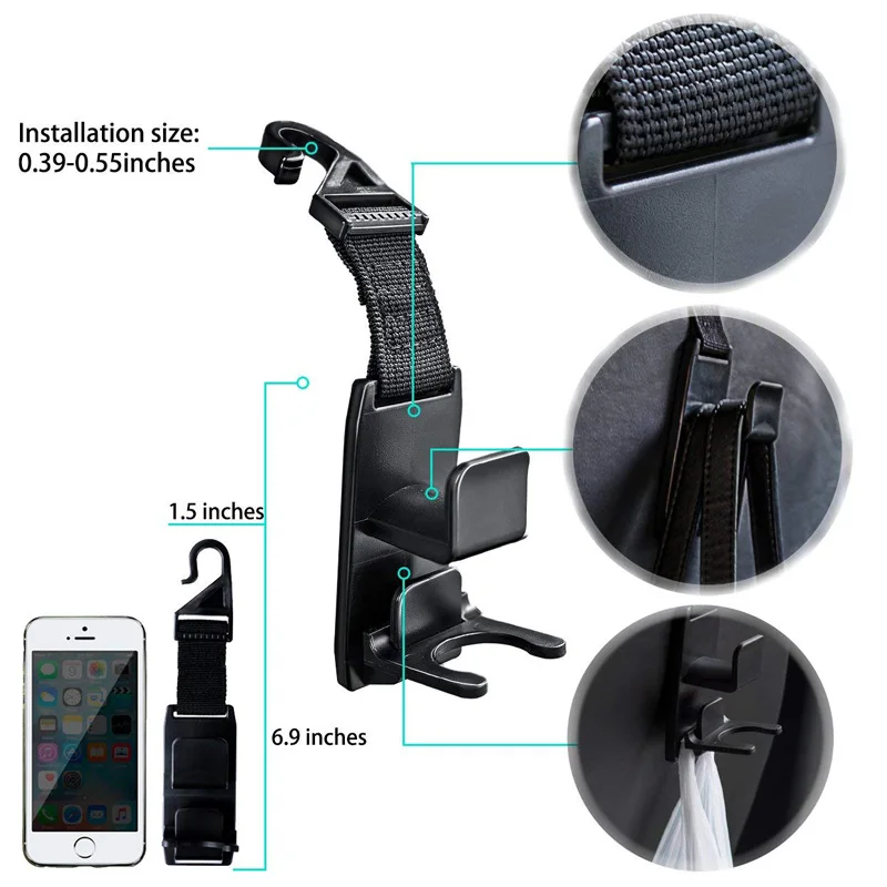 Вешалка для кошелька подголовник крючок органайзер автомобильного сиденья за