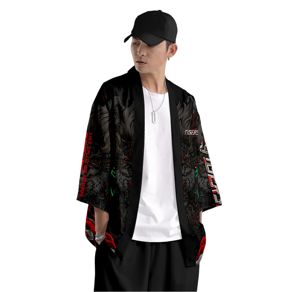 Кимоно японская мужская одежда юката мужской костюм самурая Haori Оби мужское