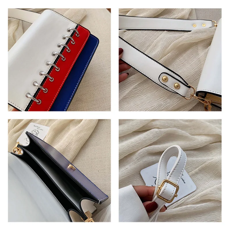 Женская сумка-мессенджер с металлическим кольцом регулируемый плечевой ремень