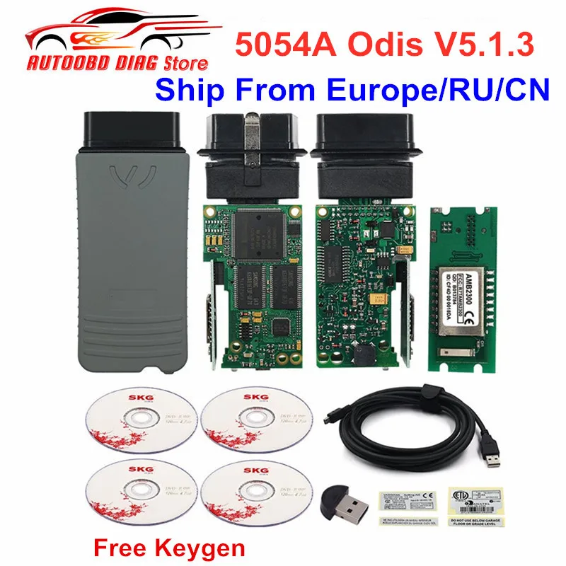 5054a OKI полный чип Keygen 5054A Bluetooth AMB2300 ODIS V5.1.3 5054A Поддержка UDS протокол OBD2 диагностический инструмент