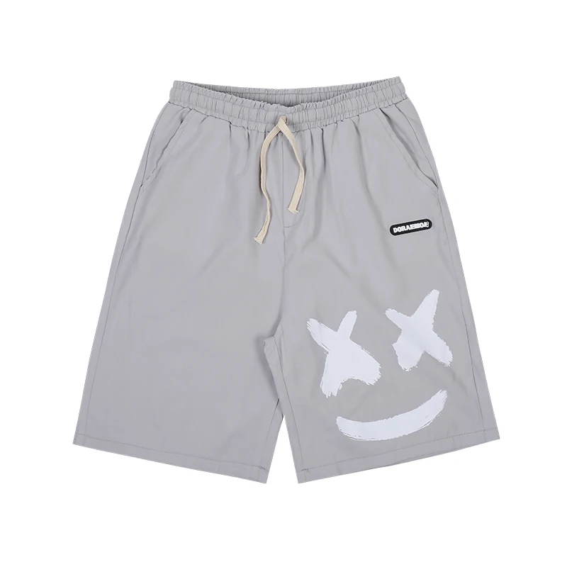 

Black Shorts Men Korean Style Polyester Running Sport Shorts for Men Casual Summer Elastic Waist Solid Shorts Printed Clothing