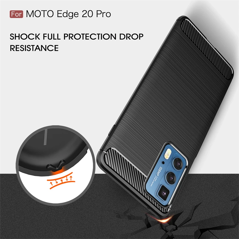Carbon Fiber Cover For Motorola Edge S Pro Case Bumper Rubber Silicon Back Case For Motorola Edge S Pro Case For Moto Edge S Pro