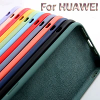 phone case for huawei y5 y6 y7 y9 prime p smart plus pro z 2021 2019 2020 fashion candy colors liquid silicagel shockproof cover