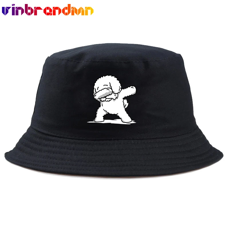 

Dabbing Bichon Frise Funny Print Unisex Bucket Hat Bichon Frise Dog Lovers Panama Bucket Hat Foldable Fishing Hat Sun Visor Hat