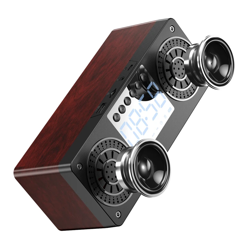 Stereo Subwoofer Bluetooth Speaker FM Radio Portable Speakers Mp3 Play Super Bass Loudspeaker Computer Column Brown | Электроника