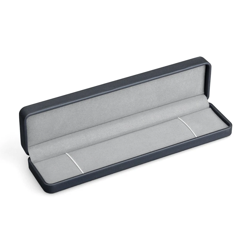 

Oirlv Blue Green Round Corner PU Leather Microfiber Ring Earring Pendant Bracelet Long Chain Box for Woman Jewelry Case