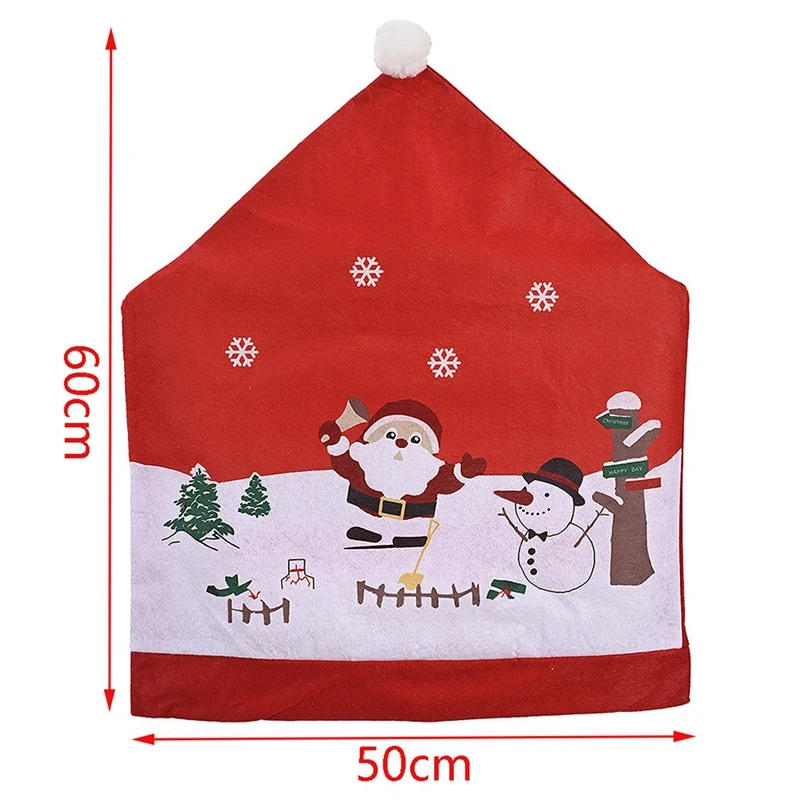

1 Pcs Christmas Snowman Santa Claus Chair Cover for Restaurant Home Christmas Festival Decor