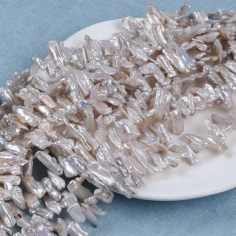 7*20 мм натуральный белый Бива неправильной формы оптовая продажа пресноводные