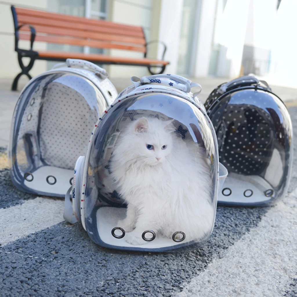 С рисунком собачки и котика Pet Carrier Рюкзак прозрачная капсула дышащая обувь для