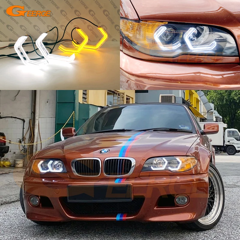 Ultra Bright Concept M4 Iconic Style LED Angel Eyes Halo Rings Day Light For BMW 3 Series E46 Coupe Cabrio Convertible M3