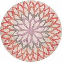 fashion simple nordic abstract geometric flower orange blue round bedroom living room carpet hanging basket chair floor mat