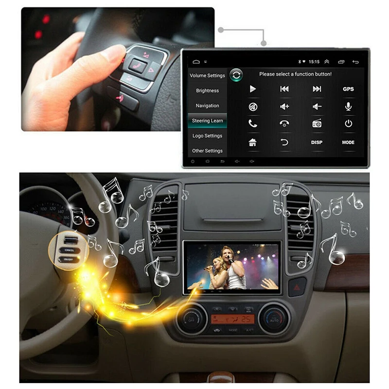 HFES 10 1 дюймов Din Android 9 четырехъядерный 2 + 32G автомобильный стерео GPS WIFI DAB Mirror