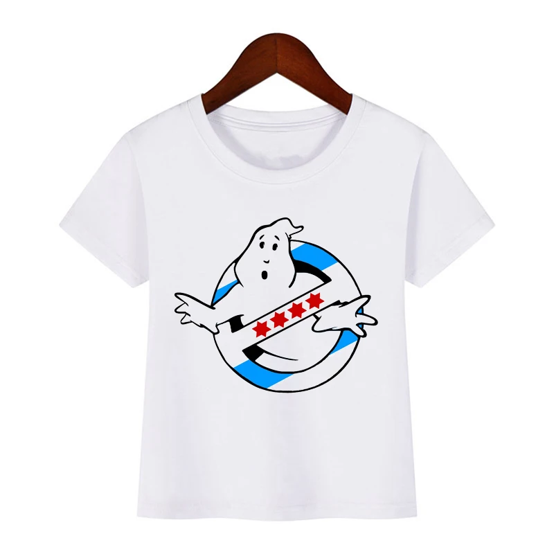 Футболка с принтом Ghostbuster для мальчиков и девочек детская забавная одежда летняя
