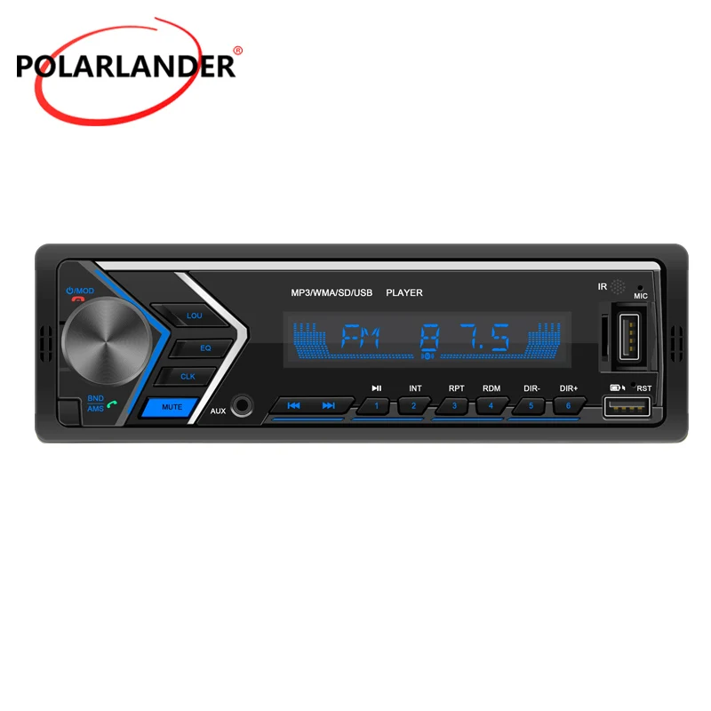 1 Din 12V MP3 автомобильное радио двойной Bluetooth Hands-free 4 0 87 5 ~ 108MHZ цветной светильник