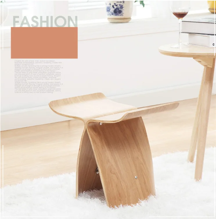 

Butterfly Wooden Shoe Stool Made from Ash Plywoo Living Room Funiture Home Stool Chair Bedroom Muebles stool chair table coffee