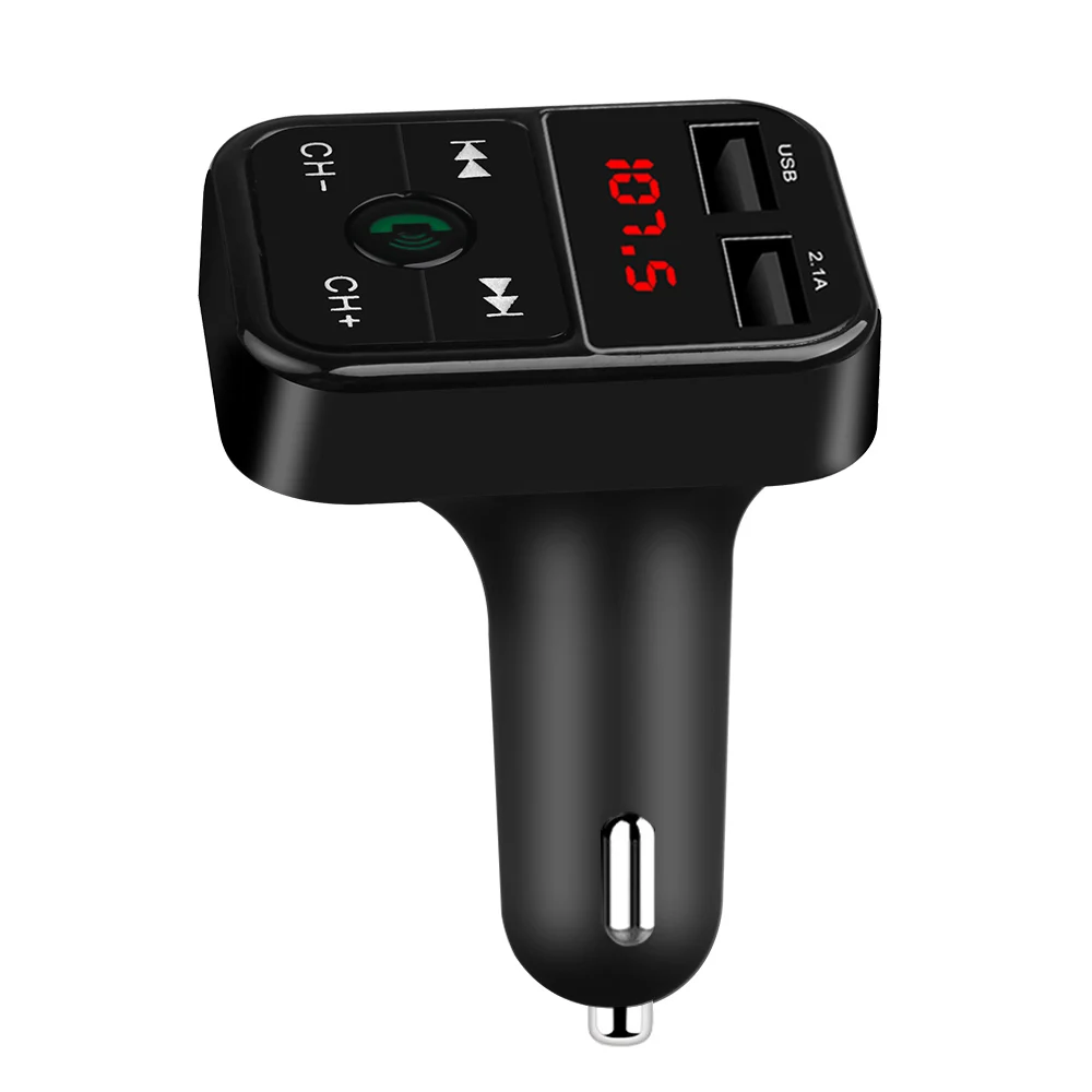 black Двойной USB 3.1A зарядное устройство для телефона автомобильный fm-передатчик Bluetooth 4,2 стерео Mp3 плеер u-диск TF карта воспроизведения цифровой вольтметр - Название цвета: black
