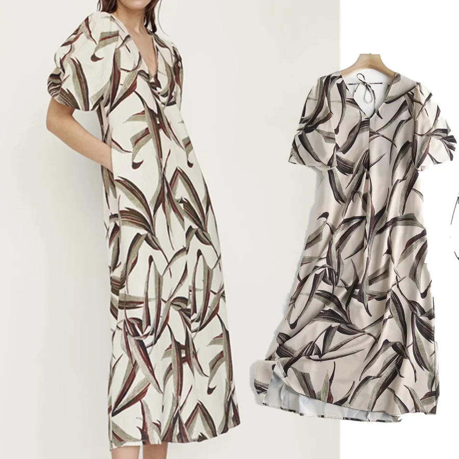 Увядшее летнее платье для женщин модное женское винтажное пляжное с тропическим