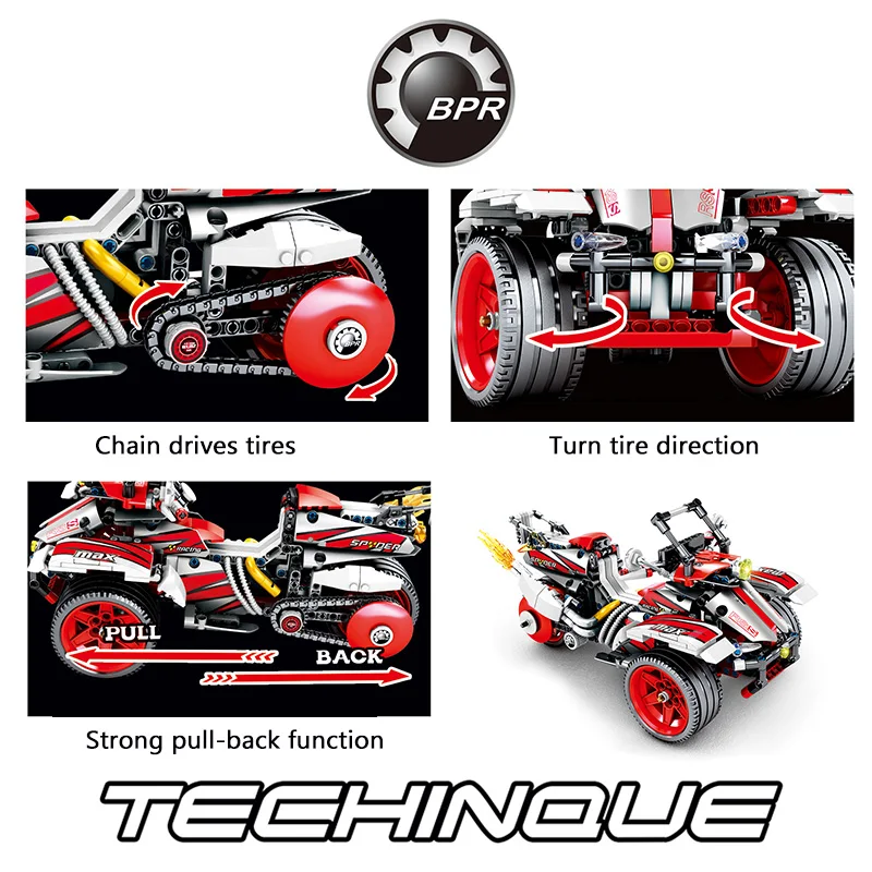 Toyed technic Bombardier мотоциклетные комплекты для мотогонок строительные блоки моделей
