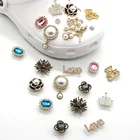 Хрустальная корона, металлические подвески для обуви, жемчужные ювелирные изделия, Кроксы, аксессуары для обуви, заглушка для обуви, украшение, Подвеска для женщин, подарок jibz