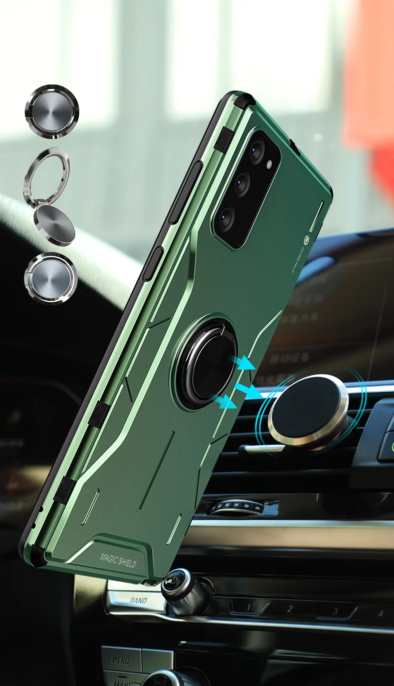 

Luxury Shockproof Metal Frame Case for Samsung Galaxy S20 S10 Note 20 10 9 Plus Ultra Lite A51 A71 Cover Shell with Stand