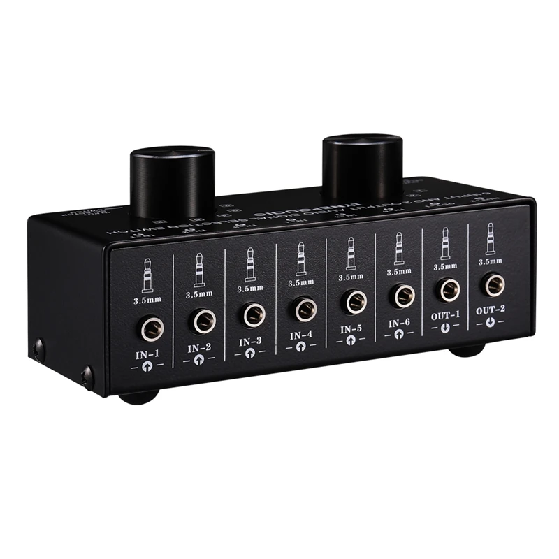 Горячая 3C-Switcher 6 в 2 или наушников Переключатель динамиков из стерео звук источник