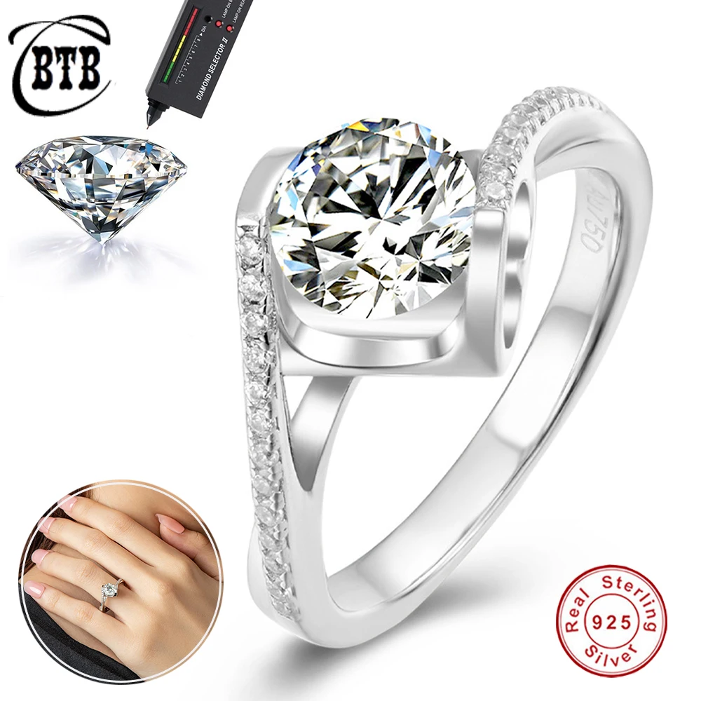 

Женское классическое кольцо CBTB из стерлингового серебра 925 пробы, роскошные ювелирные изделия, бриллиантовые кольца с муассанитом 1 карат вечерние ринку и свадьбу, оптовая продажа