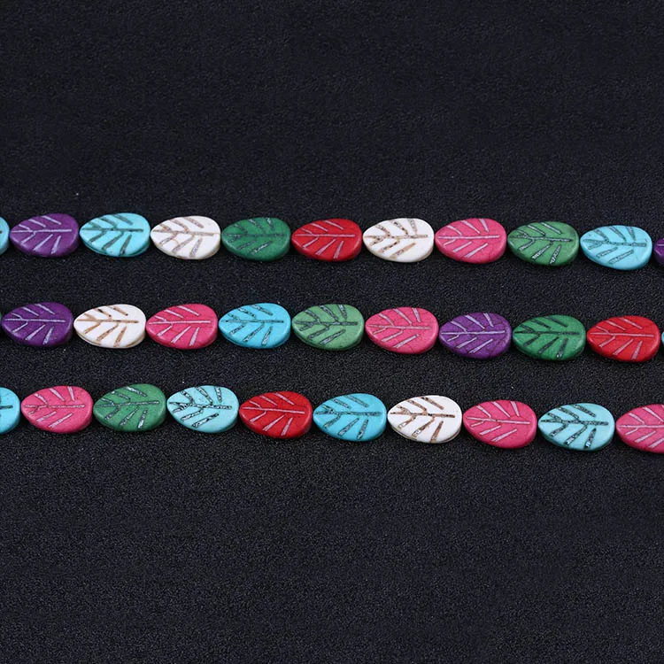 

12*18mm Leaf Shaped Dyed Turquoise Stone Beads