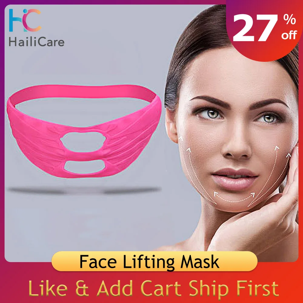Силиконовая маска для подтяжки лица бандаж похудения тренажер против морщин
