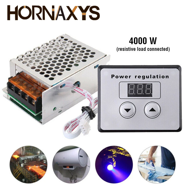 Регулятор напряжения SCR 4000 Вт 220 В переменного тока диммер регулятор скорости