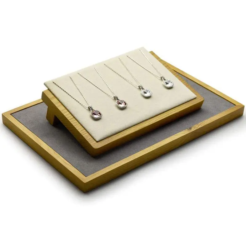 

Wooden Necklace Display Board Pendant Long Chain Frame Jewelry Display Storage Box