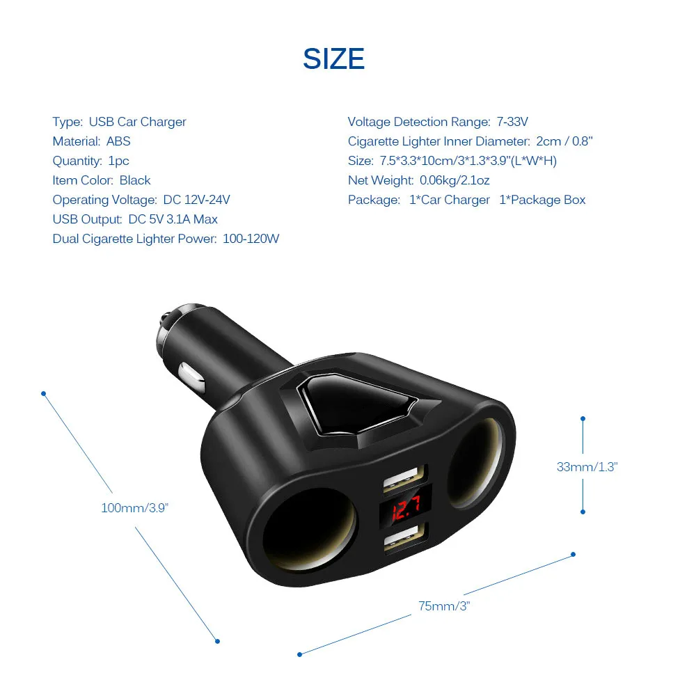 Зарядное устройство для телефона 5 в 3 1 а с двумя USB портами и 2 разъемами