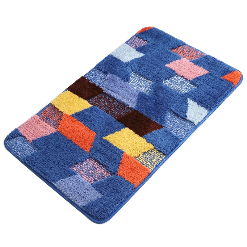 

Entrance door mat door mat bathroom toilet absorbent non-slip mat double-layer flocking household bedroom carpet pink rug