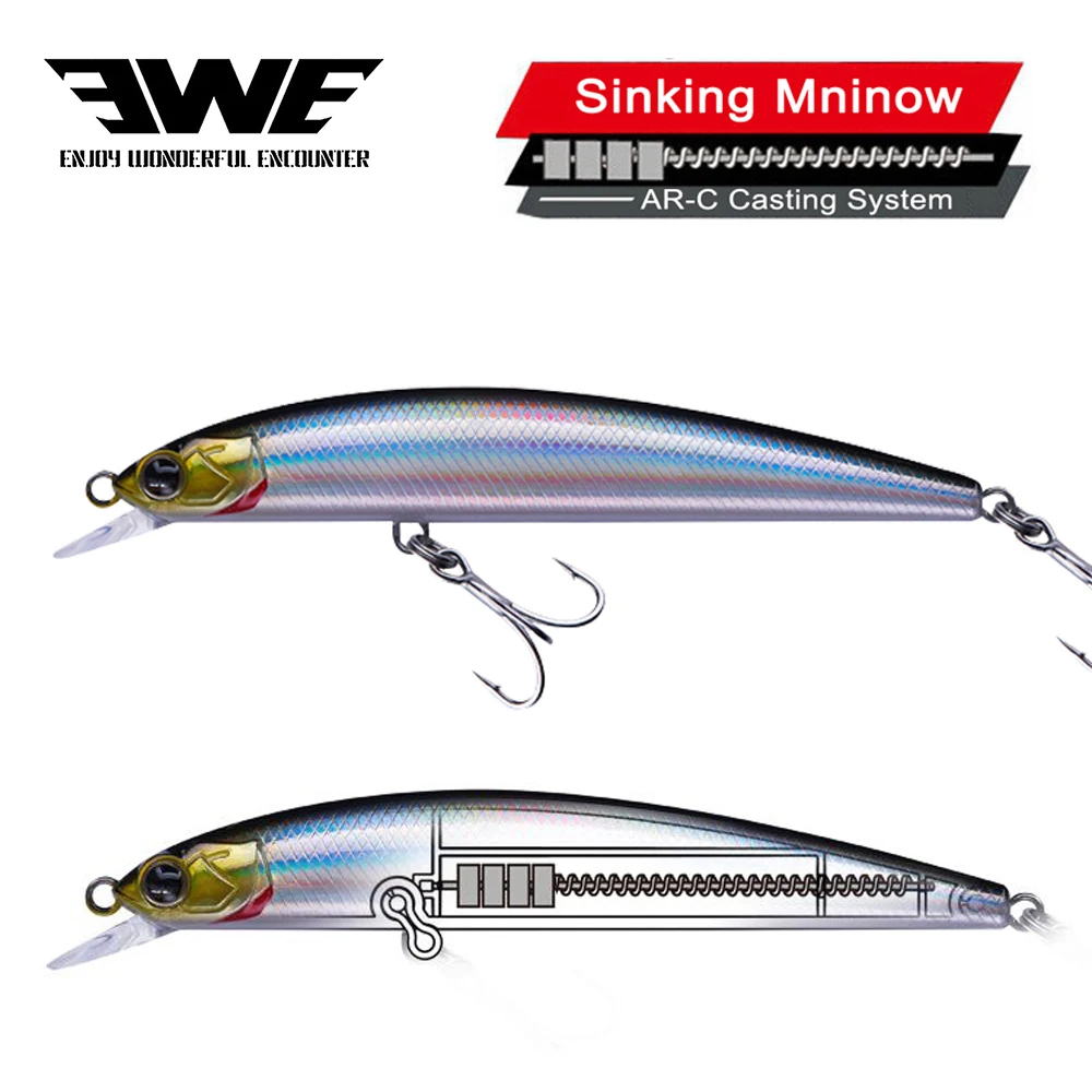 

EWE S-95s/65s Slow Sinking Minnow Bait AR-C Jerkbait Wobblers Lures Fishing Artificial tackle For Trout Pike Bass Fish Wobbler