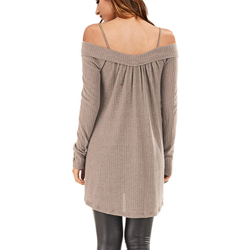 Женский свитер с открытыми плечами Rosegal повседневный однотонный пуловер на