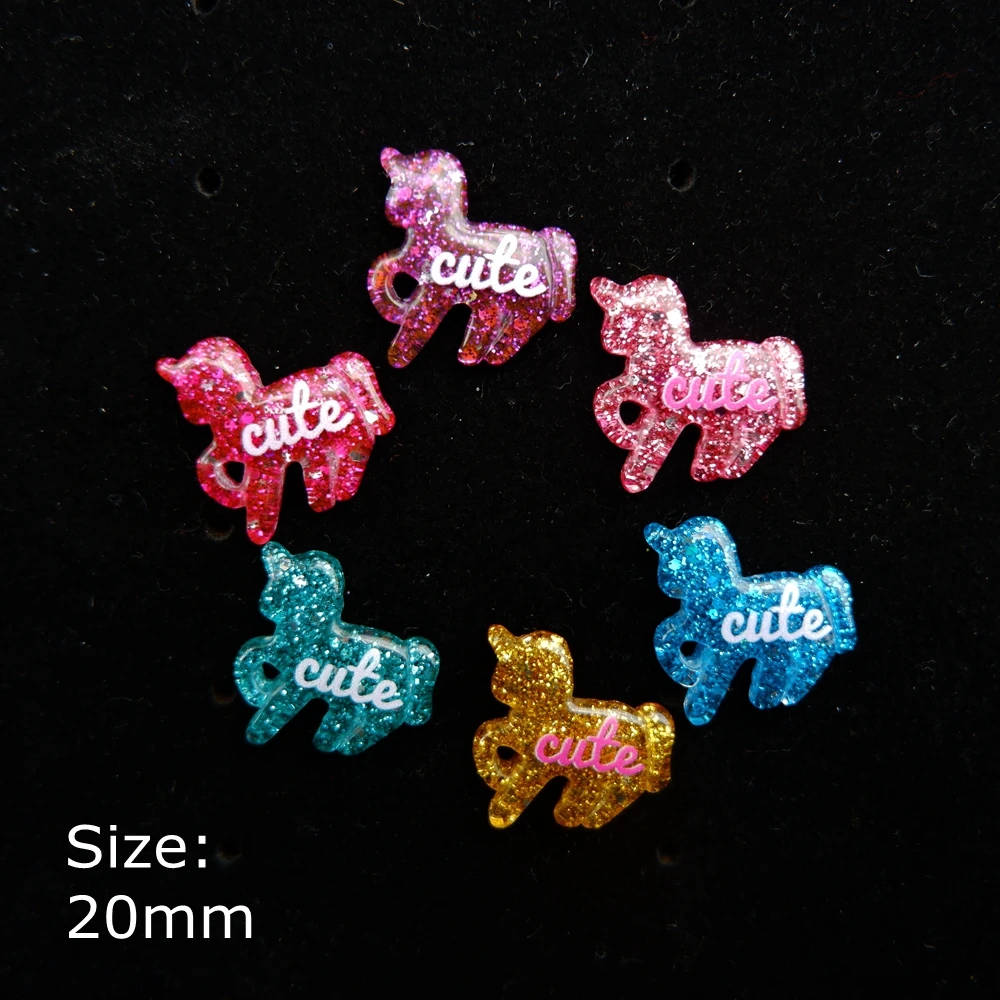 Кавайный Единорог кабошон из смолы с плоской задней стороной для украшения