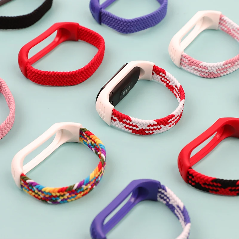 

Bracelet Nylon Strap for xiaomi Mi band 4 5 6 Braided Solo Loop belt Miband4 Miband 5 Wristband for xiaomi Mi band 4 3 watchband