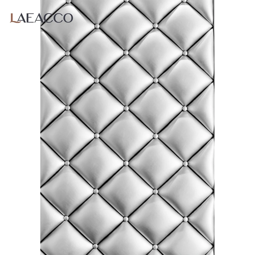 Laeacco Серебристый Фон для портретной фотосъемки с изображением изголовья кровати