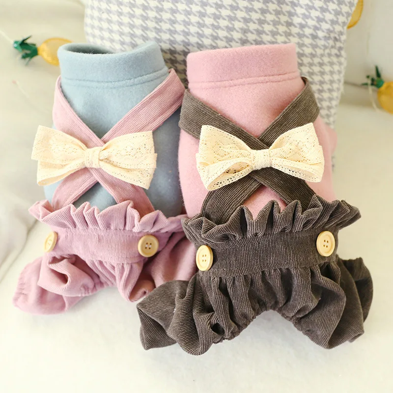 

Teddy Dog Clothing New Winter Pet Products Four Legged Heavy Knickerbockers Spring and Autumn Dog Costumes for Small Dogs