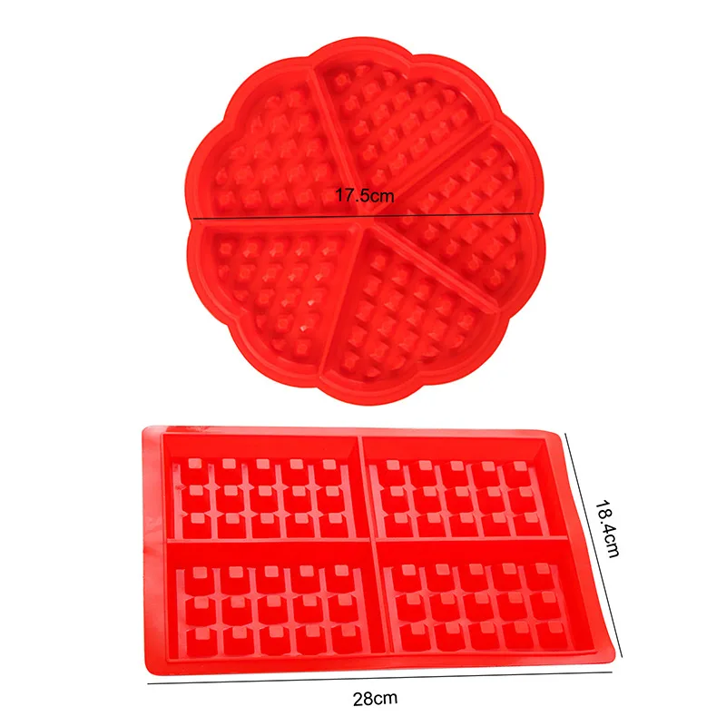 

Non-Stick Waffle Mold Silicone Bread Mould Household Waffle BakewareKitchen Reusable DIY Oven Cookie Baking Molds Set for Kids