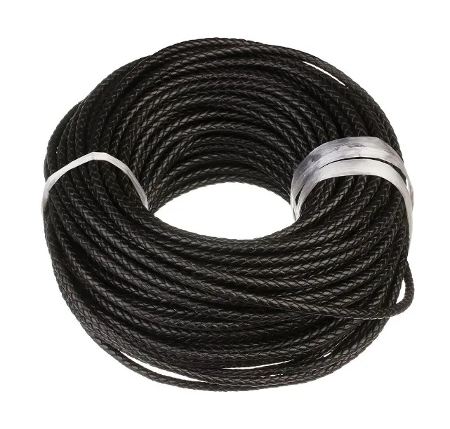 

6mm 1meter high quality factory color Jewelry Black brown WHITE real Round Genuine Leather cords Bracele Cord string Rope